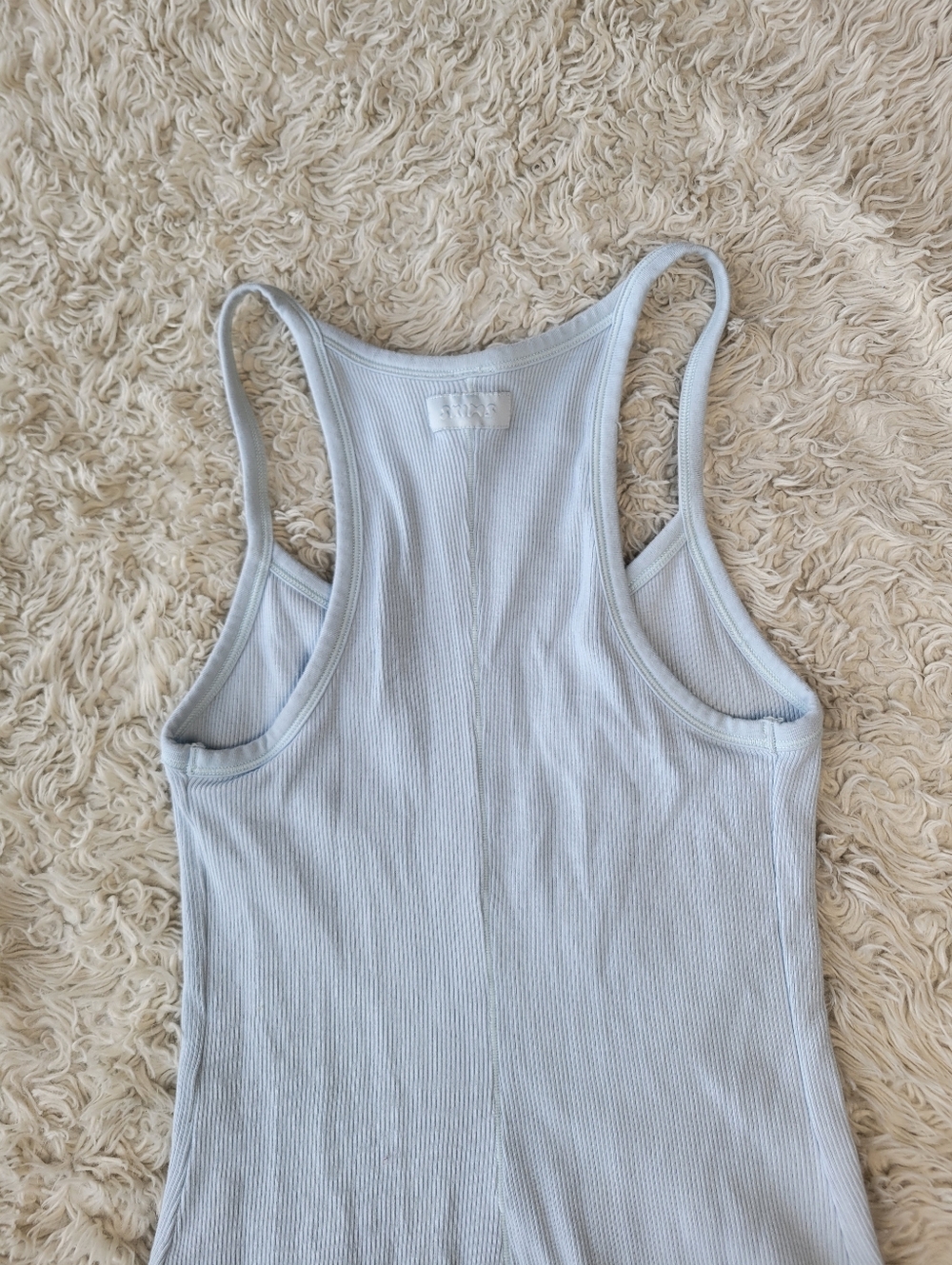 Skims Cotton Rib Mini Dress Opal Blue Size Small - Picture 6 of 7